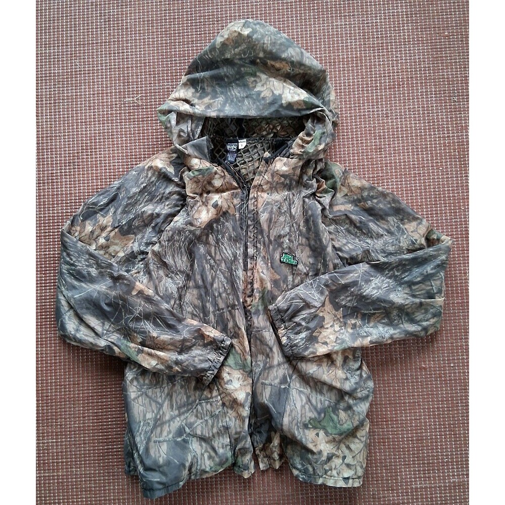 Shannons Bug Tamer Jacket Large Camo  Breakup Hood Mesh Hunting 3D Grass Straw